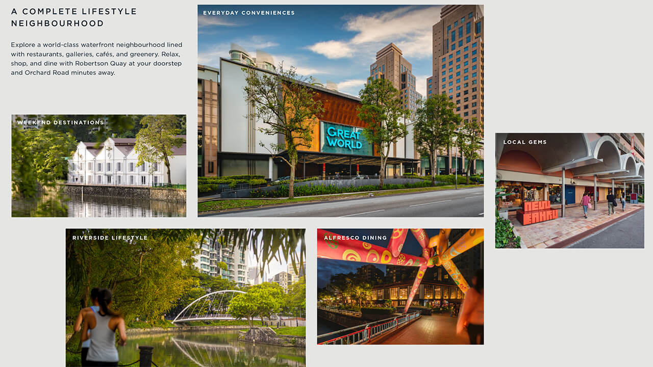 Shopping, dining and leisure destinations around River Modern
